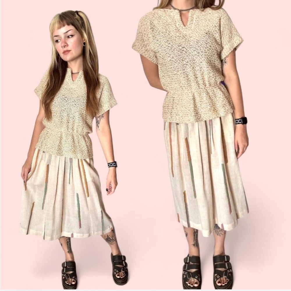 Vintage 80s Knit Abstract Set